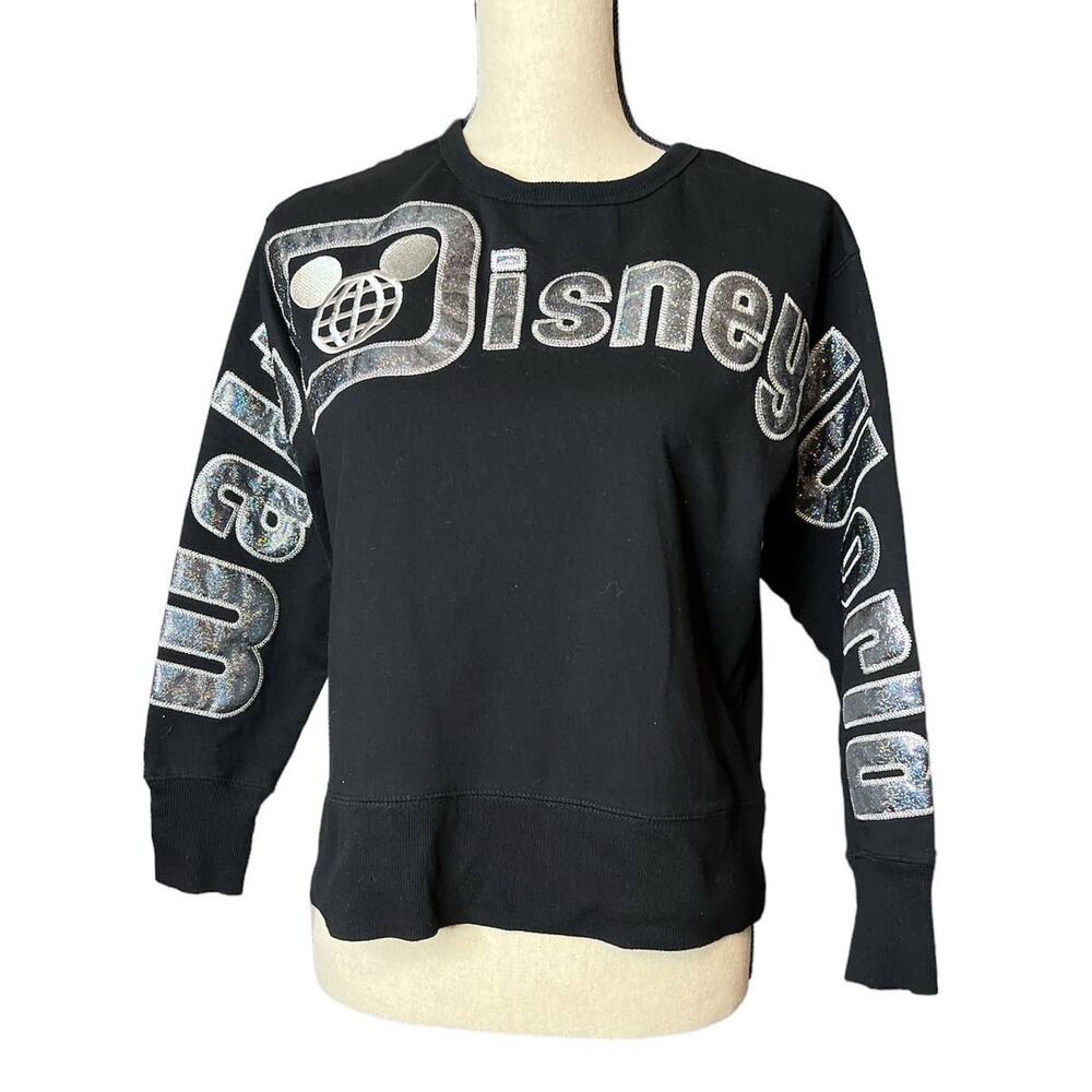 Disney Parks Short Sweatshirt in Black with Colored Walt Disney World Size XS